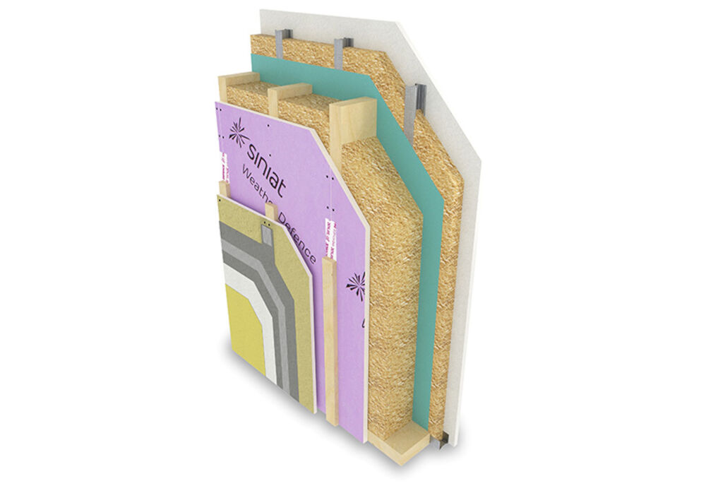 Façade non porteuse à ossature bois - EI 60 - WEATHER DEFENCE® BD 20 et 1 BA18 Std