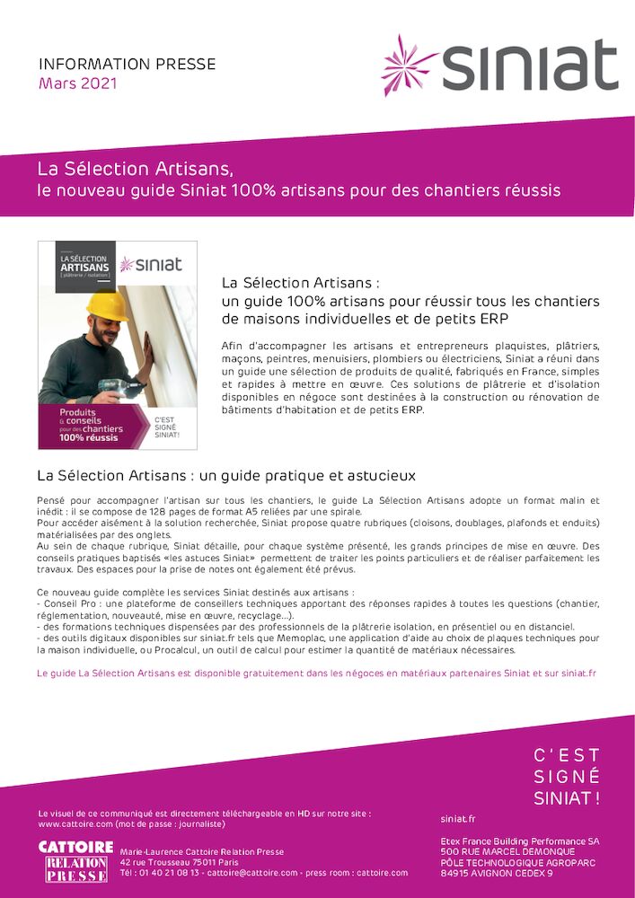 FIL PRESSE - GUIDE ARTISANS SINIAT - 03 2021