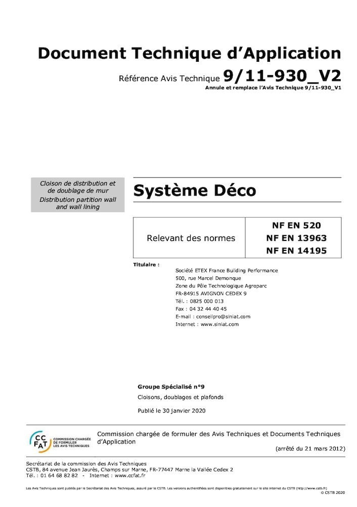 Système Prégydéco - DTA 9/11_930_V2