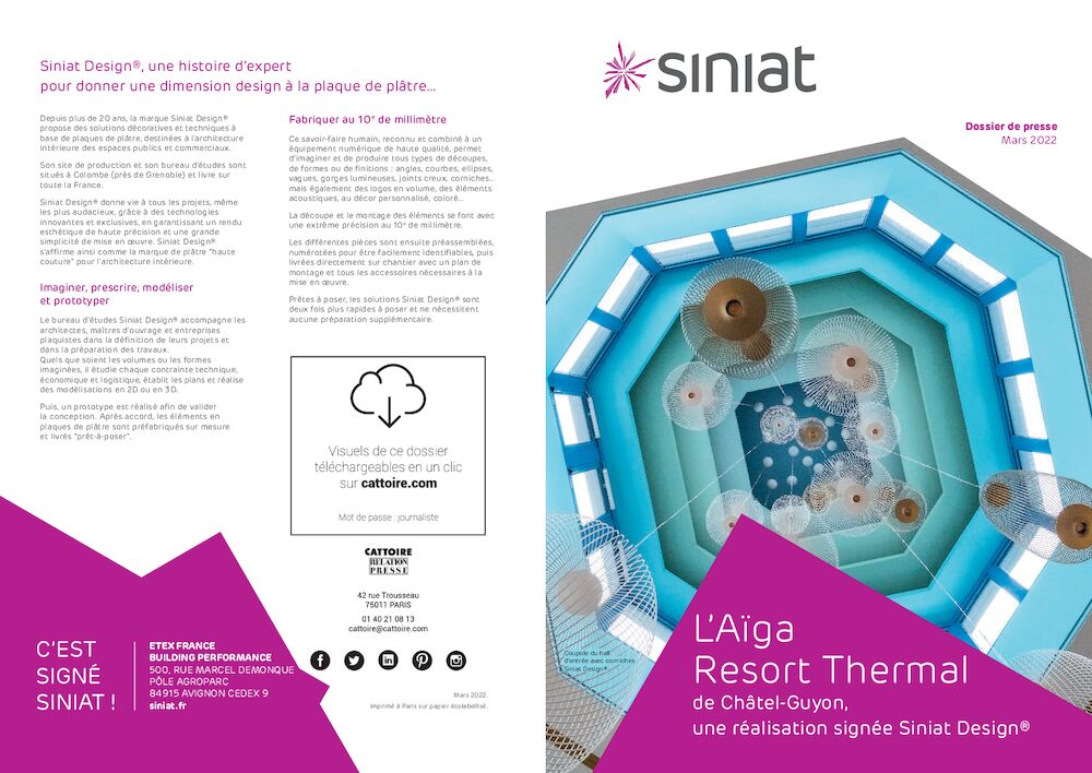 DP SINIAT DESIGN – Chantier Aïga Resort Thermal – Mars 2022