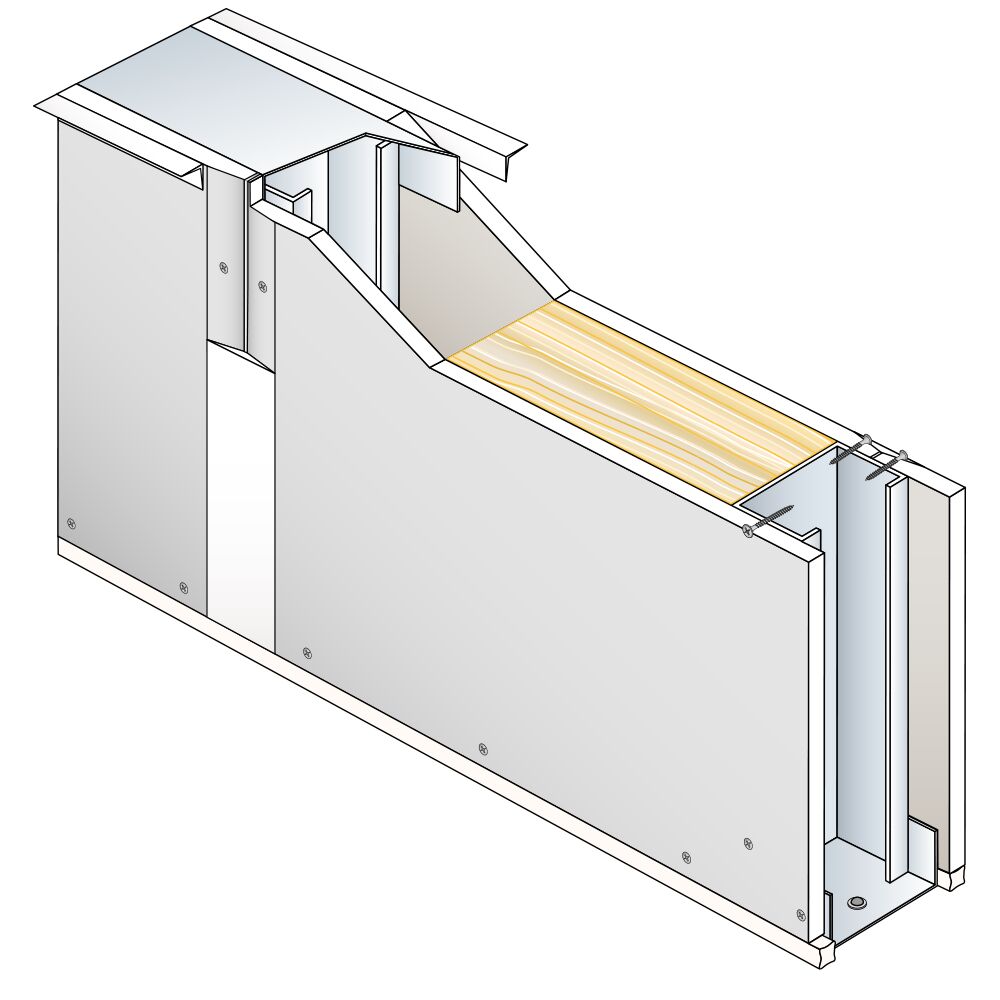 Cloison PRÉGYMÉTAL D115/90 SOLIDROC AIR® - EI30 - 35dB - M90-35