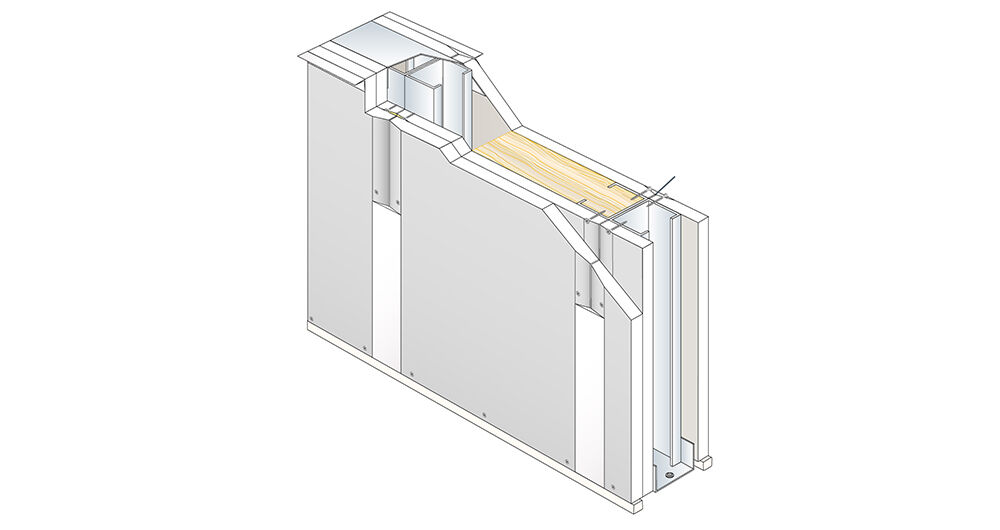 Cloison PRÉGYMÉTAL D102/48 S SOLIDROC AIR®  - EI120 - 48dB - M48-35 - Isolant