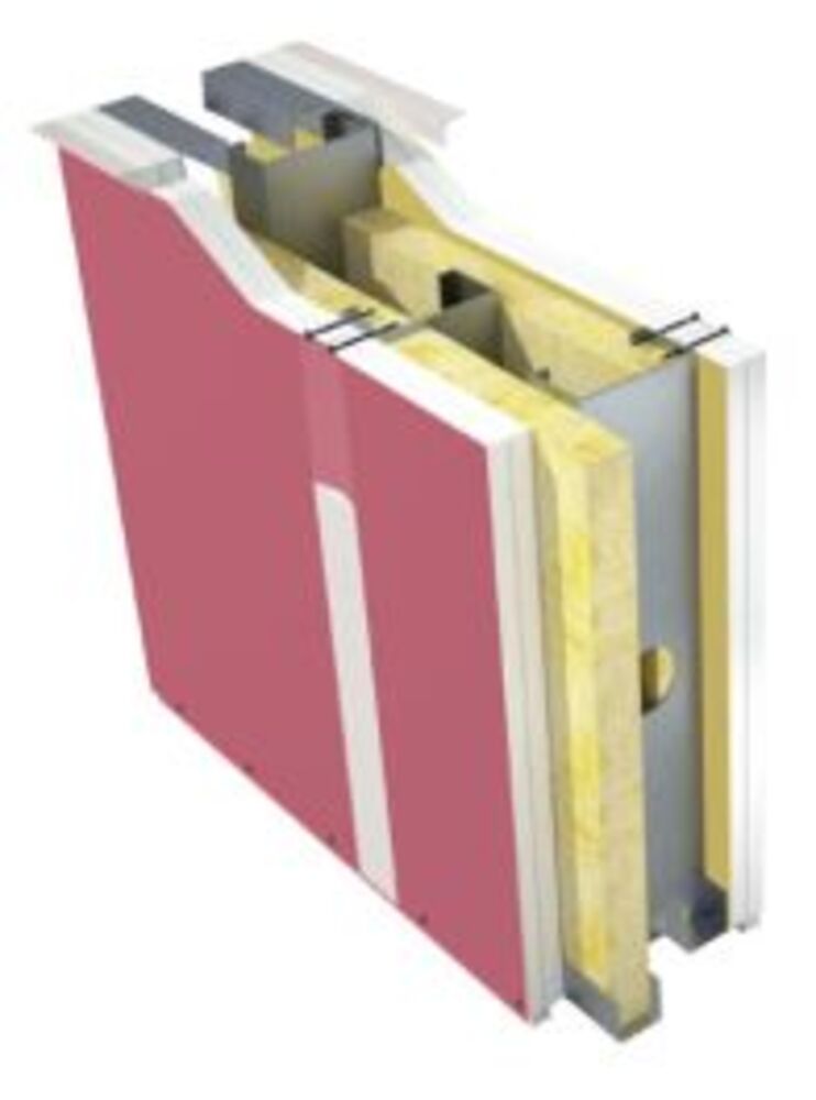 Cloison PRÉGYMÉTAL S200 TWIN UP BA18 S - EI60 - 65dB - M90-35 - Isolant