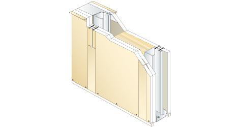 Cloison PRÉGYMÉTAL D124/70 S - EI120 - 50dB - M70-35 - Isolant