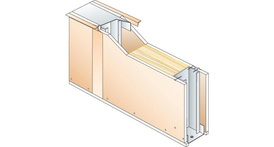 Cloison PRÉGYWAB® D95/70 - 42dB - M70-35 Wab - Isolant