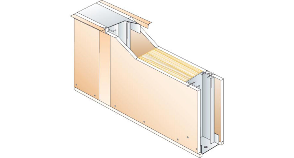 Cloison PRÉGYWAB® D95/70 - 42dB - M70-35 Wab - Isolant