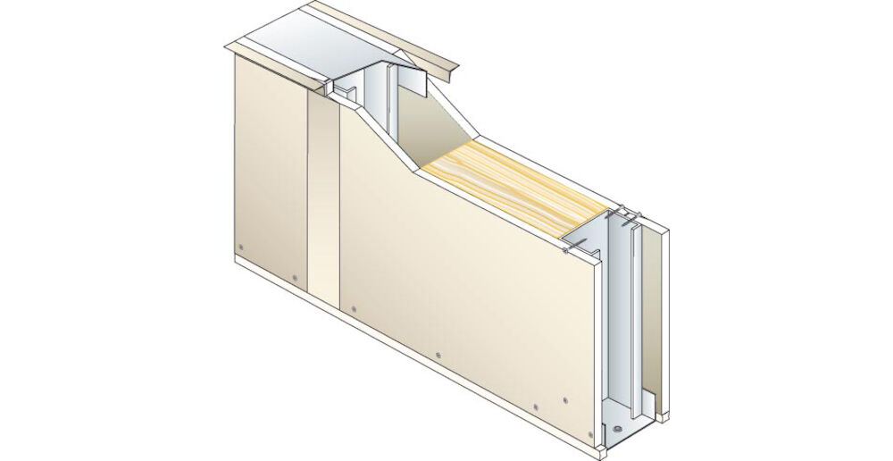 Cloison PRÉGYMÉTAL D98/62 S TWIN - EI60 - 52dB - M62-35 - Isolant Biofib Cloison