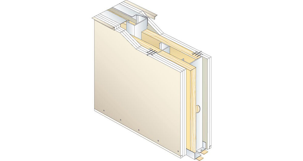 Cloison PRÉGYMÉTAL S180 2+3 BA13 Std - EI60 - 63dB - M70-50 - Isolant