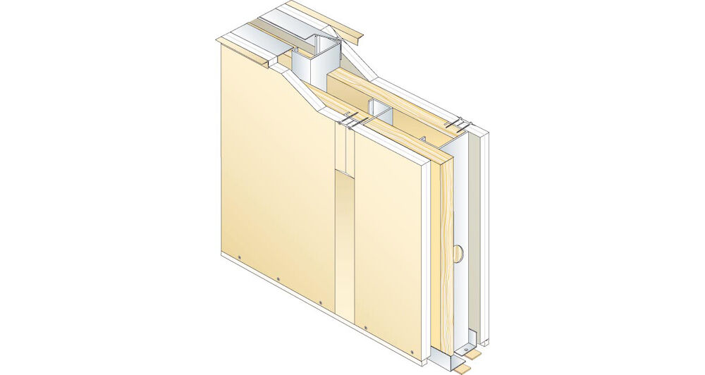 Cloison PRÉGYMÉTAL S120 TWIN BA25 S - EI60 - 61dB - M48-50 - Isolant