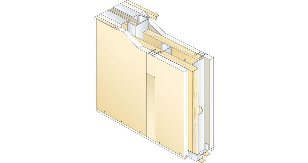 Cloison PRÉGYMÉTAL S140 TWIN BA18 S - EI60 - 59dB - M62-35 - Isolant 2x45 mm