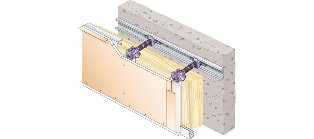 Contre-cloison PRÉGYWAB® sur fourrures - 1 BA18 S WAB - Fourrure S47 WAB - 1 appui intermédiaire et isolant