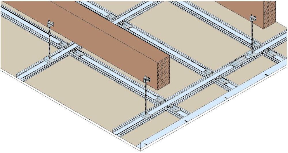 Solution - Plafond - Standard - Plafond avec fourrure suivant DTU