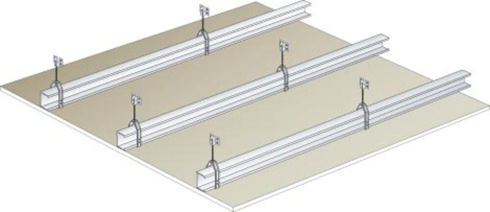 Plafond PRÉGYMÉTAL sur montants - 1 BA18 - R30 - M90-50 - Isolant